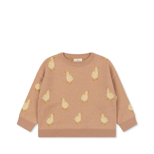 Jacquard-Merino Sweater Maple Sugar Duckling
