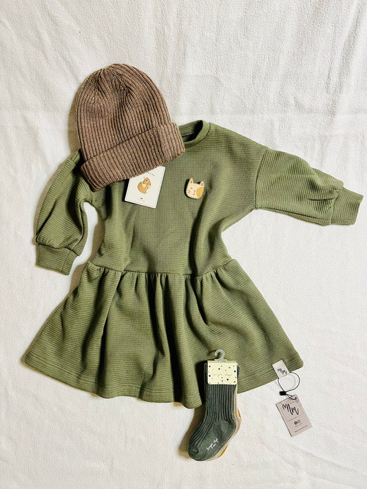 Oversize Waffeljersey Kleid "HEDI"