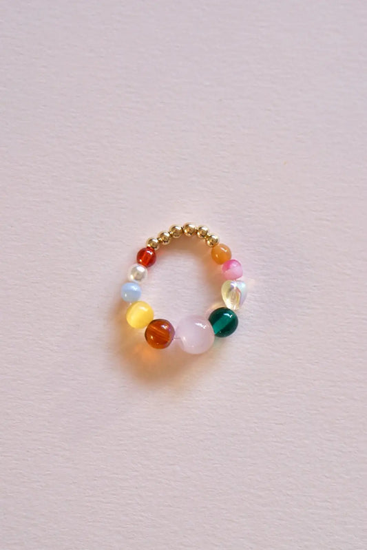 BOULE Ring - Emerald, Rosé amber, yellow
