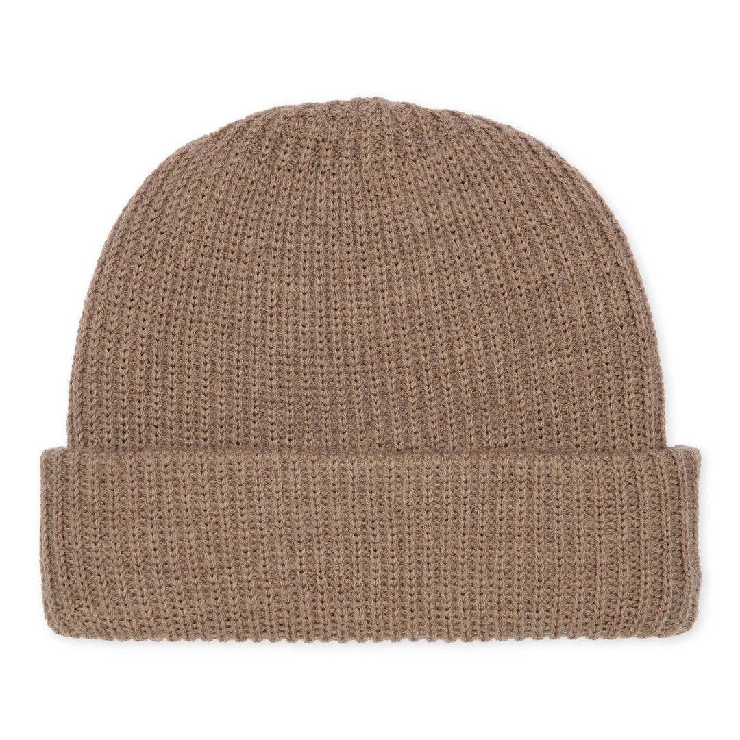 Merino rib knit beanie Iced Coffee
