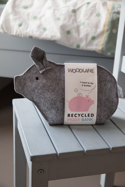 Recycled felt piggy bank