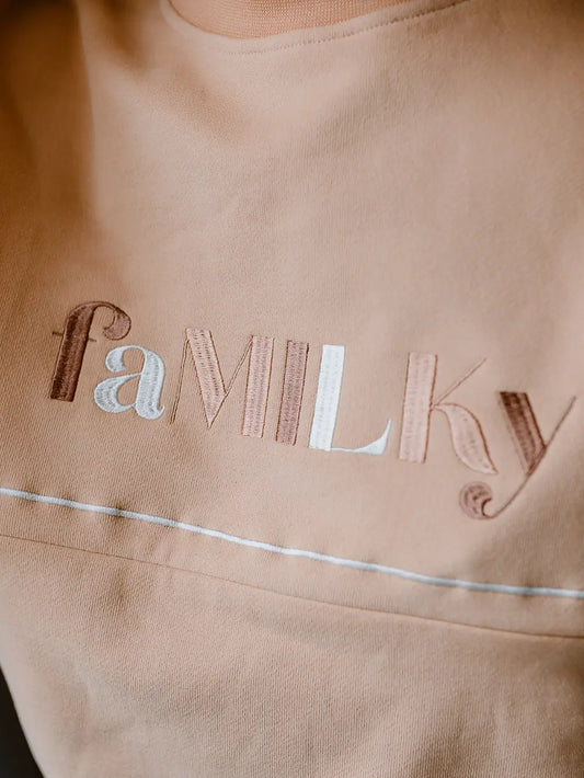 Mama sweater “FaMILKy” apricot