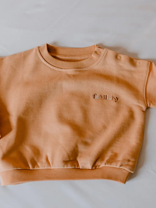 Baby Sweater “FaMILKy”  apricot