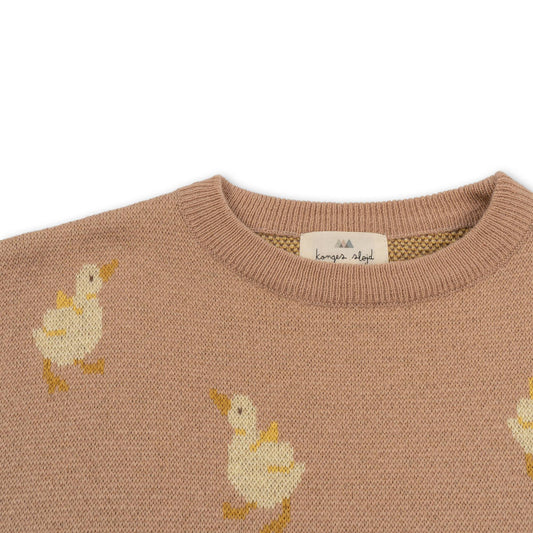 Jacquard-Merino Sweater Maple Sugar Duckling