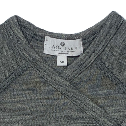 Merino Wickelbody Grau mit Schleife