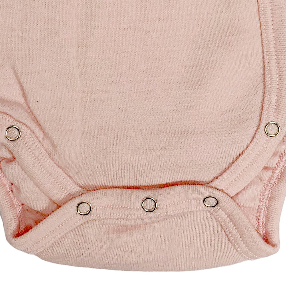 Merino Wickelbody Rosé mit Schleife