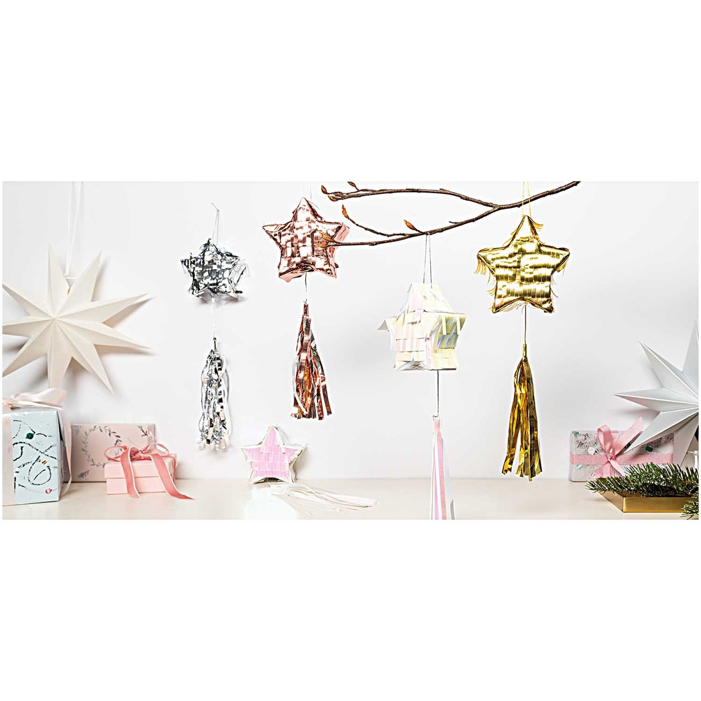 Star Mini Pinata Iridescent White