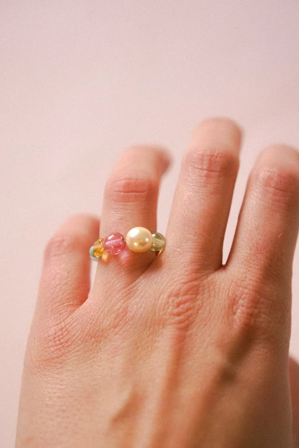 BOULE Ring - Light Green, purple, pearl, yellow star