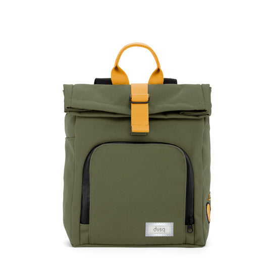 Recycled rolltop kids backpack olive